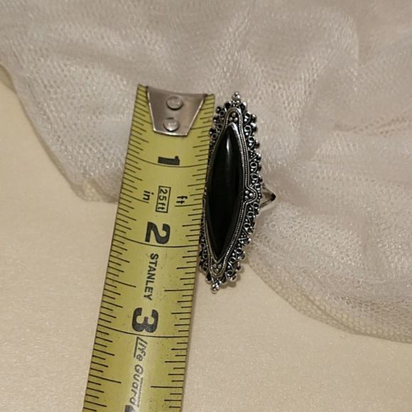 Statement Ring!  Antiqued Silver and Black! - Picture 5 of 7